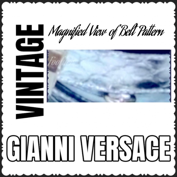 EXTREMELY RARE GIANNI VERSACE SILVER BELT WITH BLACK PENDANT CLOSURE - Picture 5 of 6